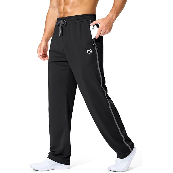 Amazon.com: ZEROWELL Men's Athletic Pants with Zipper Pockets Open