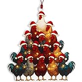 Chicken Ornament, Christmas Ornaments 2025, Chicken Gifts for Women, Rooster Gifts, Funny Farm Animal Ornament for Tree, Rustic Holiday Decoration, Unique Gift Idea for Animal Lovers