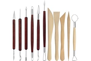 Loobas 11 PCS Clay Sculpting Tools，Polymer Tools Pottery and Supplies Ceramic Sculpture Modeling Shapin Carving for Kids Adul