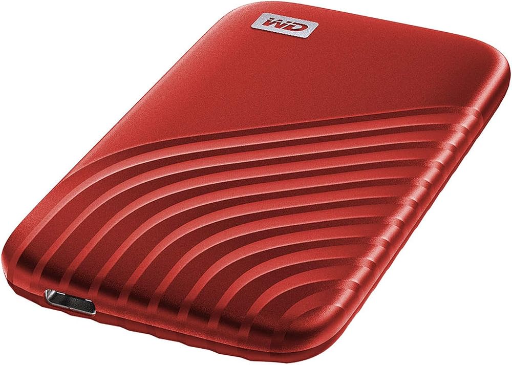WD 500GB My Passport Portable SSD USB C NVMe Up to 1050 MB/s Red