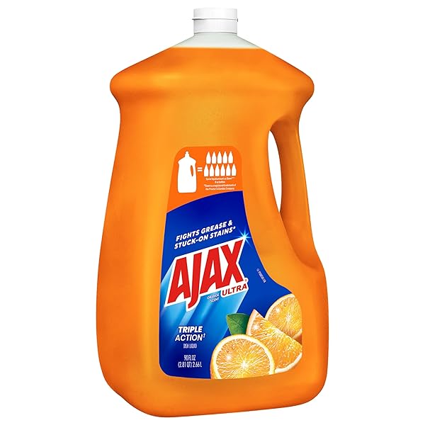 AJAX ULTRA LIQUID DISH SOAP ORANGE SCENT, TRIPLE ACTION, 90 FL OZ BOTTLE