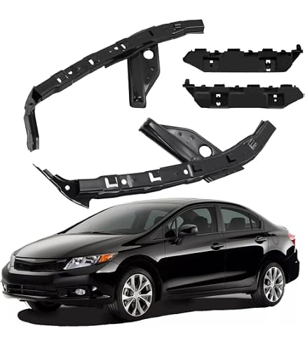 2-Piece Front Bumper Bracket Set – Fits 2012-2015 Honda Civic Sedan (Black Plastic)