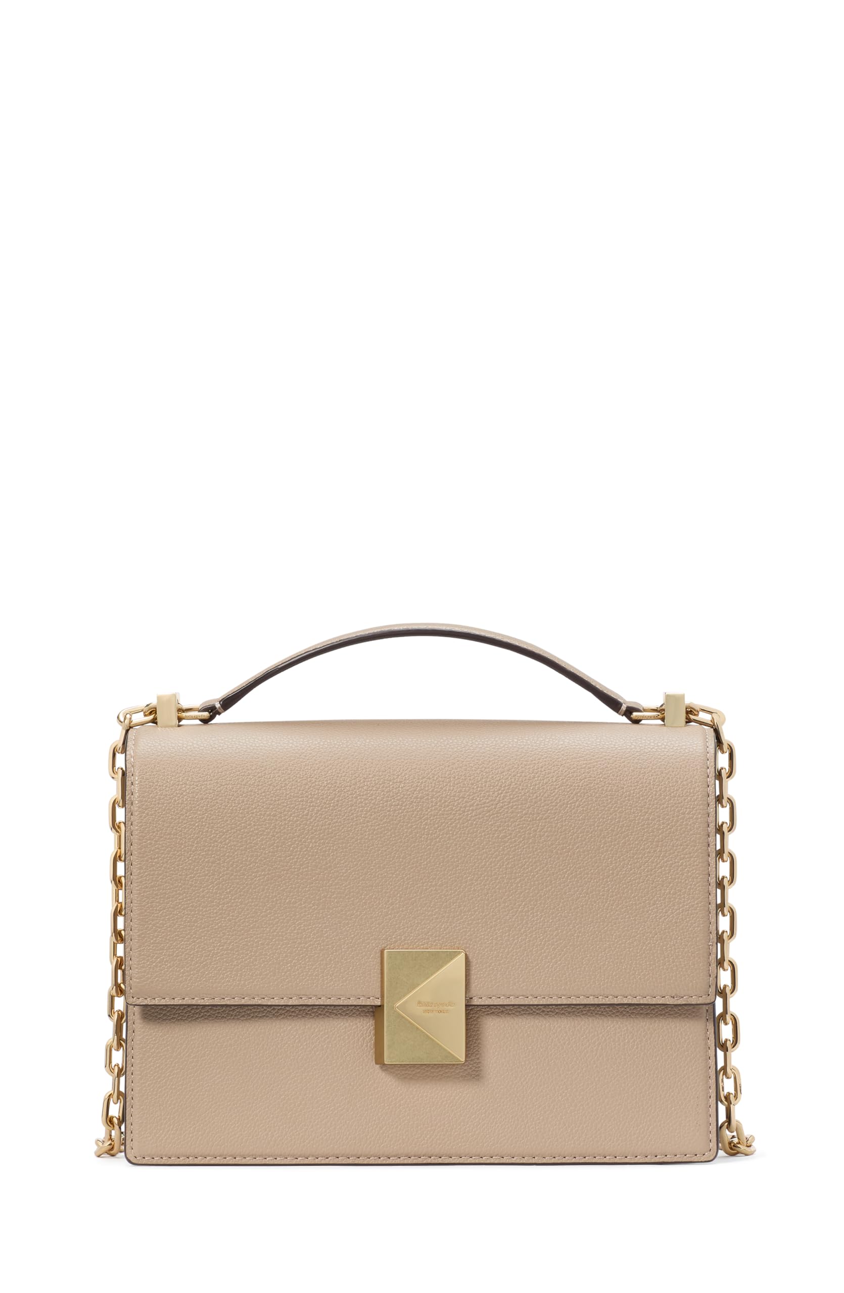 kate spade new york Deco Pebbled Leather Chain Shoulder, Timeless Taupe
