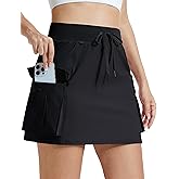 MAGCOMSEN Women's Hiking Cargo Skort High Waisted Tennis Golf Skirt 4 Pockets Summer Casual Athletic Skirt with Liner