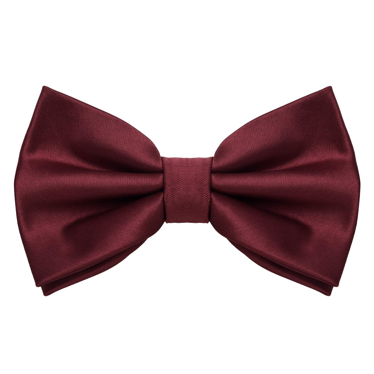 MASADA bow tie bordeaux - men's accessory in silk-look, continuously adjustable, handmade with hook closure - 12 x 6 cm