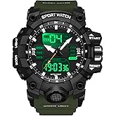findtime Mens Digital Watches for Men Sport Tactical Watch Outdoor Military Large Face 5ATM Waterproof Watch Stopwatch Countdown Alarm LED Backlight Shockproof Watches for Men