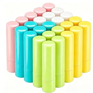 Sherules 30-Pack Empty Lip Balm Tubes, 4.5 ml(0.15 oz), Twist-Up Refillable Lipstick Containers with Tight Snap Caps, BPA-Fre