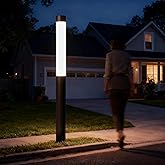 SkyGlow 71" Lamp Post Light, 120V Line Voltage Aluminum LED IP55 Waterproof Outdoor Landscape Bollard Lights Modern Curb Appe
