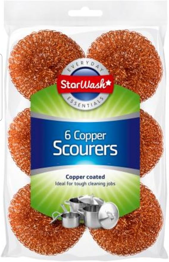 starwash Copper Coated Scourers Cleaning Scrubbing Pots Pan Grill Heavy