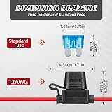 Jorest 3pcs 12AWG Inline Fuse Holder with 10 Fuses + Puller & Tape view 2