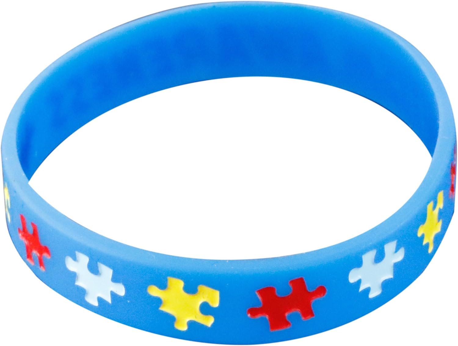 Forge Autism Awareness Wristbands - Colorful Puzzle Pieces Silicone Bracelets (1 Wristband): Jewelry