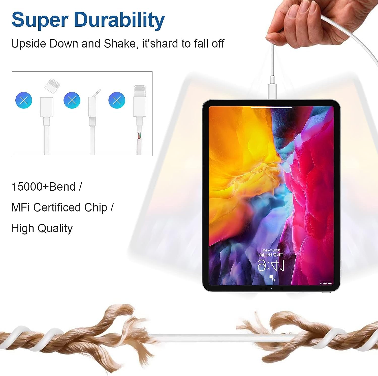 iPhone 15 Fast Charger and 10ft Type C to C Cable Cord Long, 20W USB C Charging Block for Apple iPhone 15 Plus/15 Pro Max/iPad Pro Wall Plug Power Adapter Cube Brick 12.9/11 inch/Air 4th/6 Gen/Mini