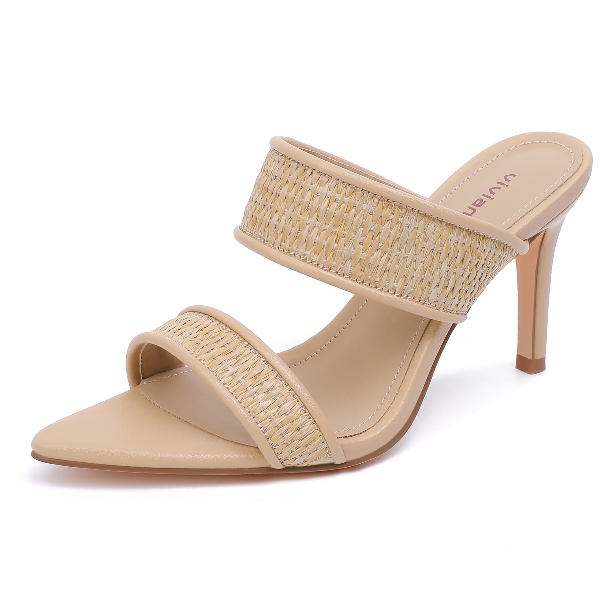 Elegant high heel slip-on pointed toe sandals 7cm main image 0