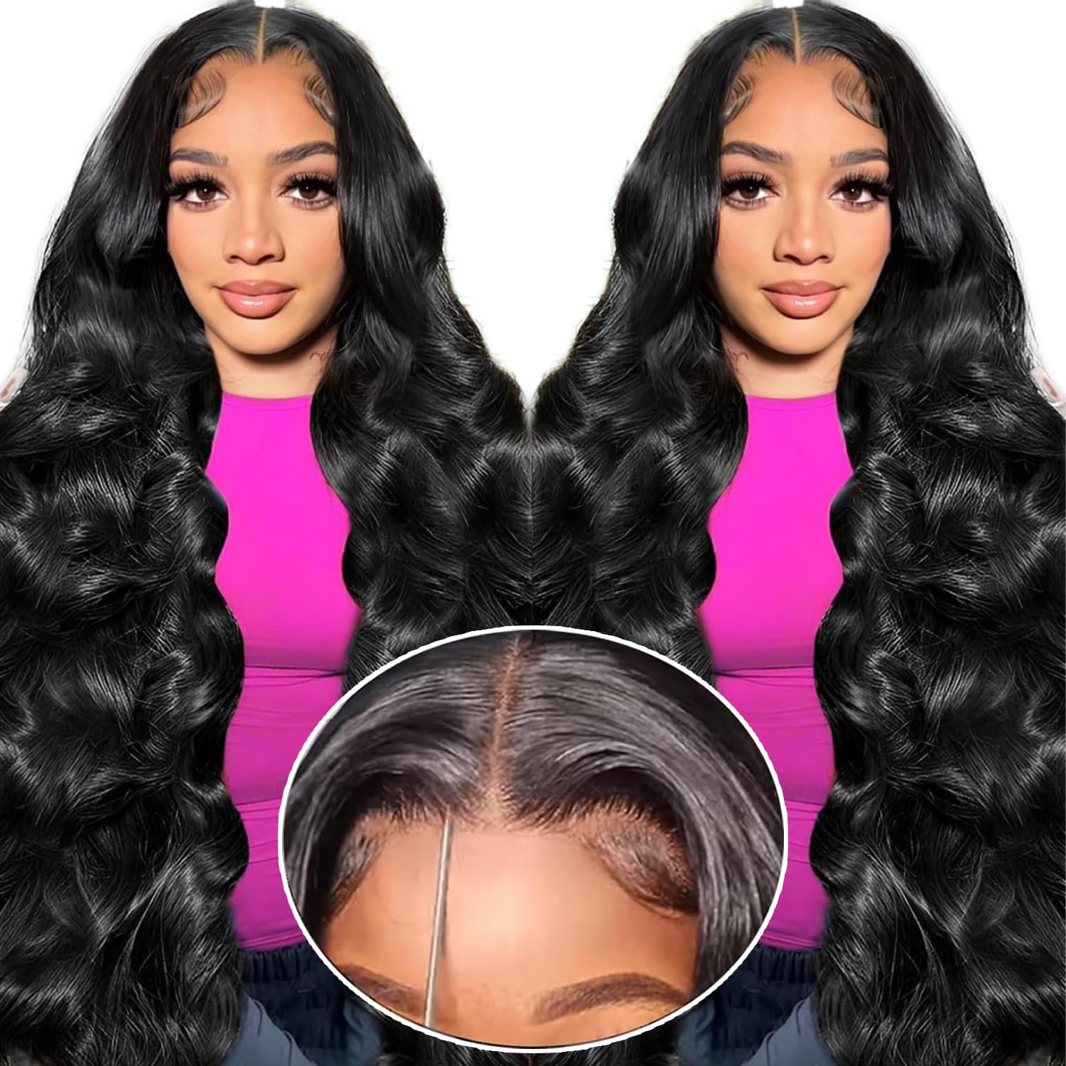 Body Wave Human Hair Lace Front Wig - 200% Density 26 Inch Pre Cut 6x4 Transparent HD Lace - Wear and Go Glueless Beginner Friendly for Women โ image 1