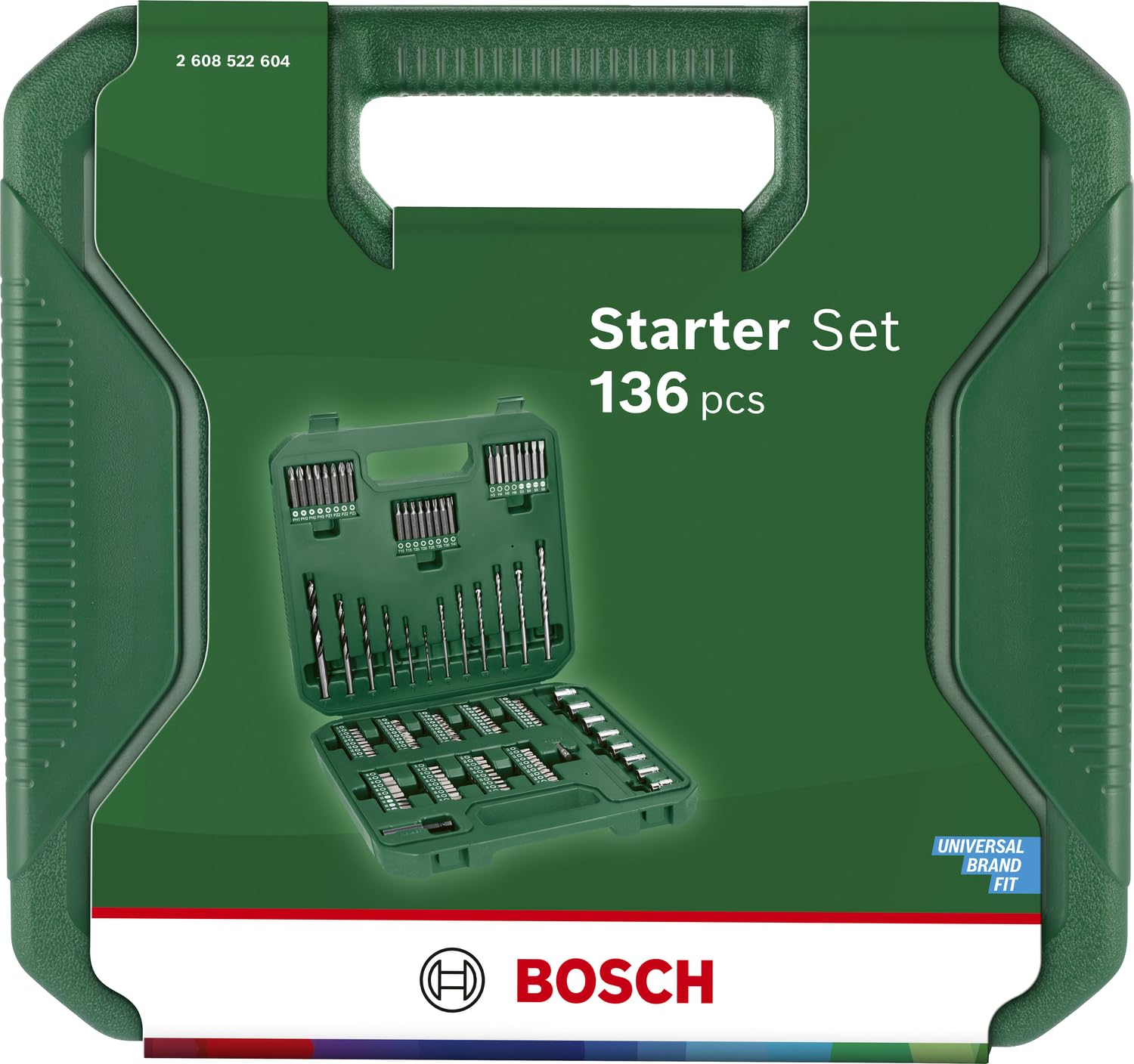Bosch Starter-Set, 136-tlg. (309 x 291 mm, Zubehör Schraubendreher, Bohrschrauber) - Amazon Edition 2