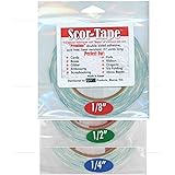 Scor-Tape Bundle 1 each of 1/8', 1/4', 1/2', by 27 Yards (201, 202, 203) Double Sided Adhesive