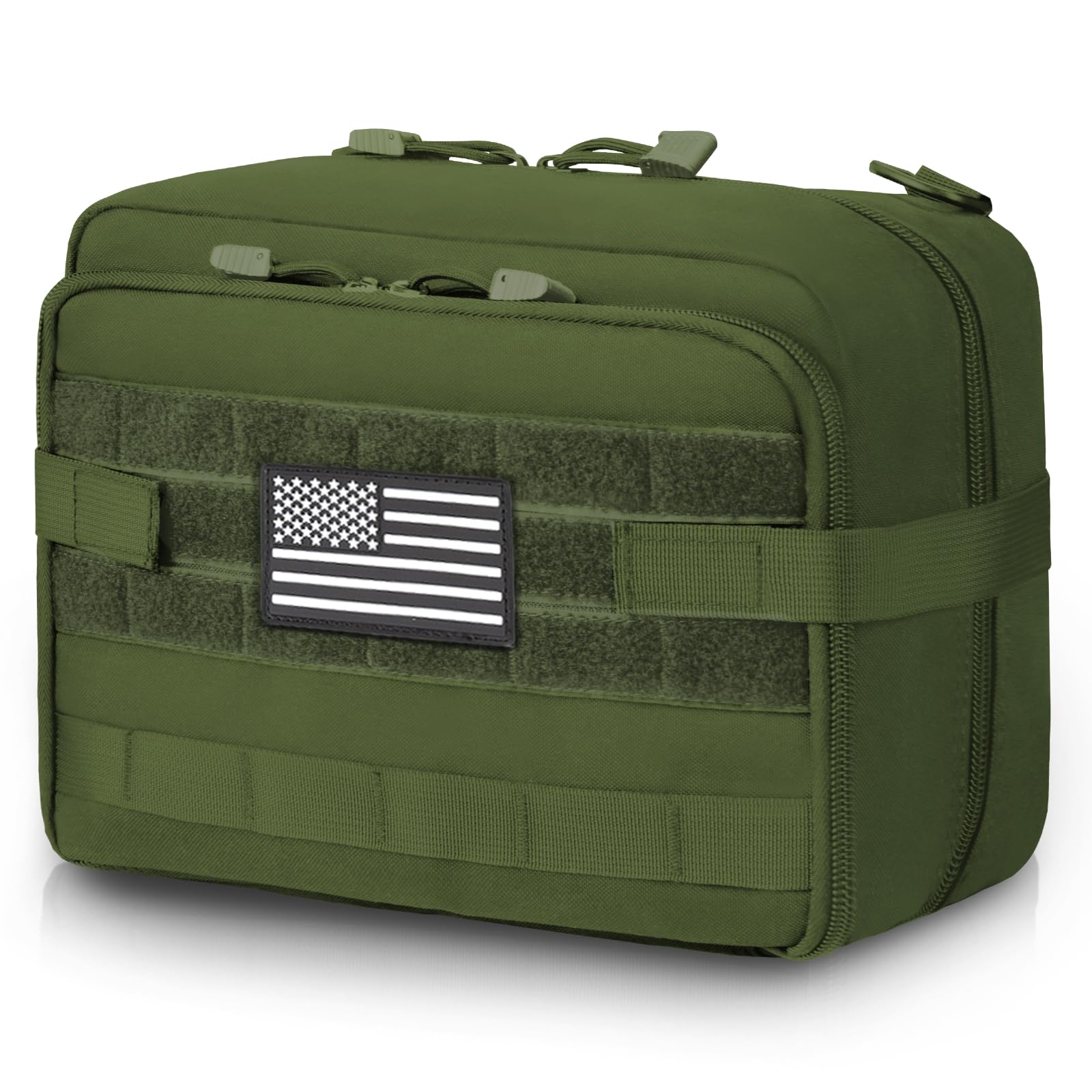 Jueachy Tactical Molle Pouch Large Admin Bag Utility Tool Pouches Molle Attachment EDC Pouches Expandable Molle Pouches for Hiking Hunting Organizer Medical Pocket Patch Included