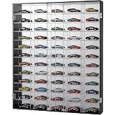 Suzile 1/64 Diecast Acrylic Display Case Car Wall Case for 60 Slots | Diecast Model Display Clear Wheels Storage Cabinet Car Rack, 2 Doors, 17.17 x 22.64 x 2 Inch, Without Lights