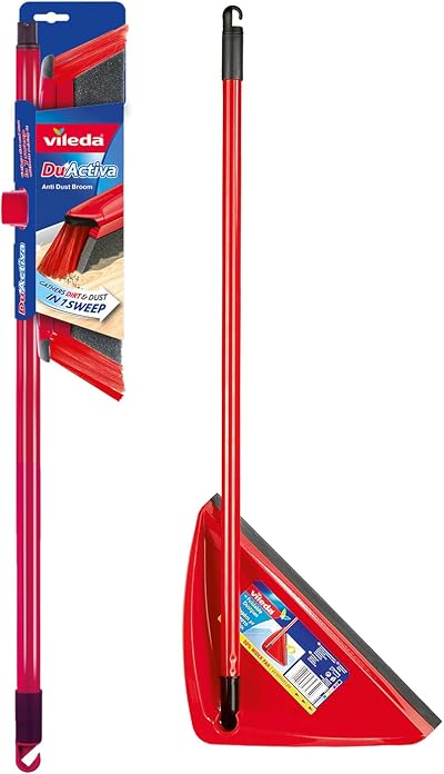 Vileda DuActiva Anti Dust Broom Plus Long Handle Dustpan