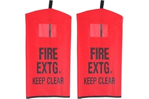Cabilock 2pcs Weatherproof Fire Extinguisher Covers with Quick Installation and UV Protection, Red Cloth