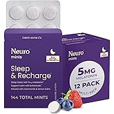 Neuro Sleep & Recharge Meltaway Mints - Contains Melatonin 5mg, Chamomile & Elderberry - Travel Aid for Nighttime Relaxation & Healthy Sleep Cycle - Night Berry 144, ct