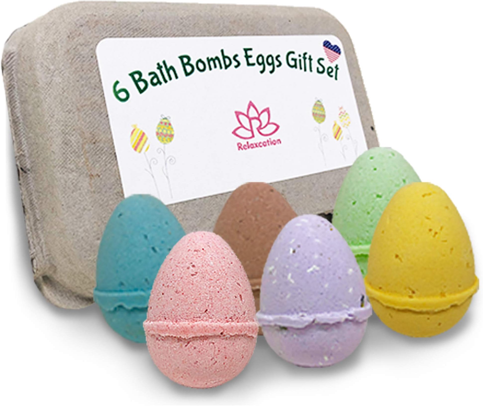 Eggs Kids Bath Bomb Gift Set - Easter 6 Pack Bath Bombs for Kids - All Natural Ingredients with Essential Oil Safe for Sensitive Skin - XL Bath Bombs 5oz Bath Bombs