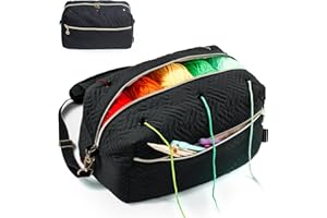 MYBAGZING Crochet Bag Organizer - Knitting Bag - Yarn Storage Organizer - Yarn Bag for Crocheting - Yarn Holder for Crochet Accessories, Crocheting & Knitting Gifts