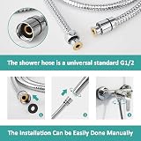 EMKE Shower Hose 2.5m Anti-Kink Stainless Universal Replacement Chrome G1/2 view 5
