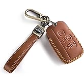 for Land Rover Jaguar Key Fob Cover Leather Case for Evoque Velar Sport Discovery Freelander2 LR4 Sport Jaguar XF - XE F-TYPE