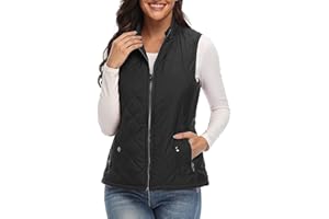 Xeoxarel Women's Quilted Vest with 4 Pockets, Puffer Padded Gilet (Available in Inner Pockets)