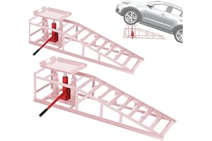 Hydraulic Car Ramps 2 Pack, 11000 LBS/5T Heavy Duty Steel Auto Service Ramps, 9.4"-13.34" High Lift for Truck, Vehicle, SUV, 