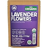 Organic Lavender Tea | 100% Certified Organic | Food Grade Dried Lavender Flowers | Perfect for Tea, Baking, Lemonade, DIY Beauty, Sachets & Fresh Fragrance | 100% Raw Albanian Harvest | Large 4oz