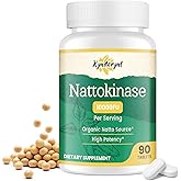 Kynderynl Nattokinase Supplement 10000FU – Organic Natto Enzyme 500mg for Circulatory Wellness, Enteric-Coated Tablets Aiding Digestion & Assisting Absorption, Vegan, 90 Tablets (90-Day Supply)