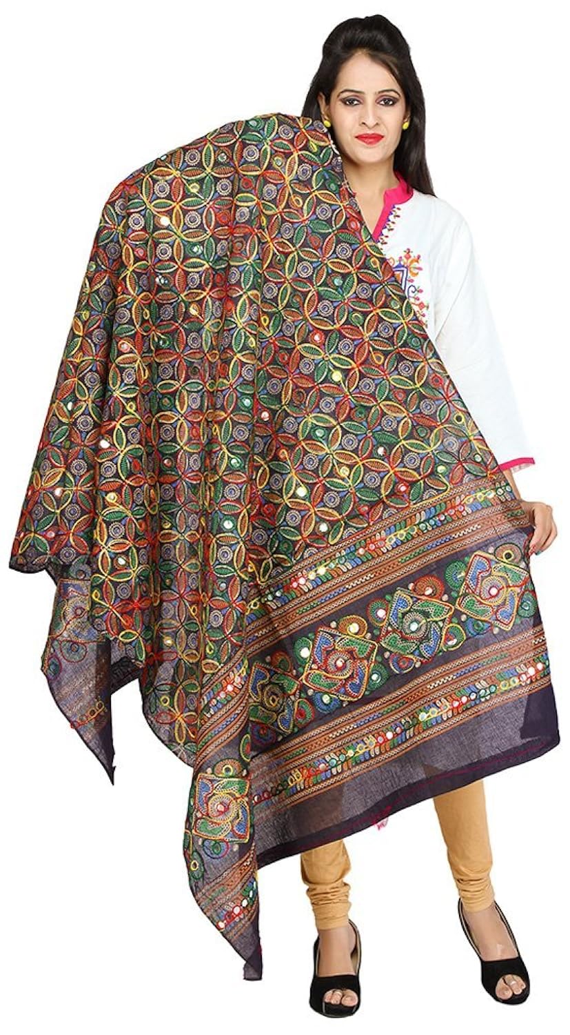 banjara women's kutch work dupatta - rasna