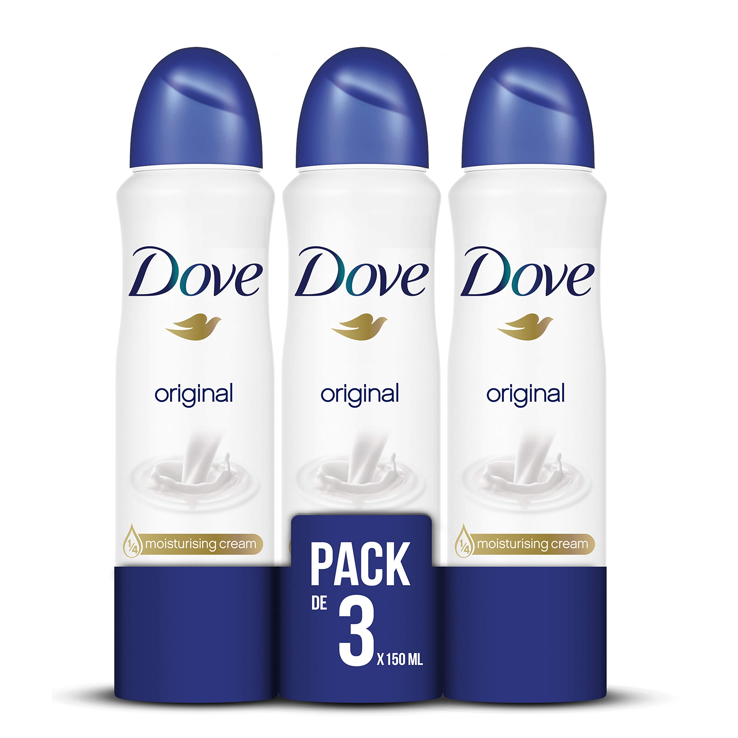 Dove Deodorant - 3 Pack of 150 ml - Total: 450 ml. Original