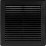 Awenta Plastic Air Vent Grille Cover 200x200mm Black with Insect Net view 3