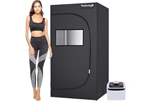 VitaLiving Portable Steam Sauna Box, Portable Sauna for Home with 2.6L 1000W Steamer, at Home Sauna Tent, Indoor Sauna, Steam Saunas for Home, Personal Sauna Steam Room Saunabox, 35.5"×35.5"×63"