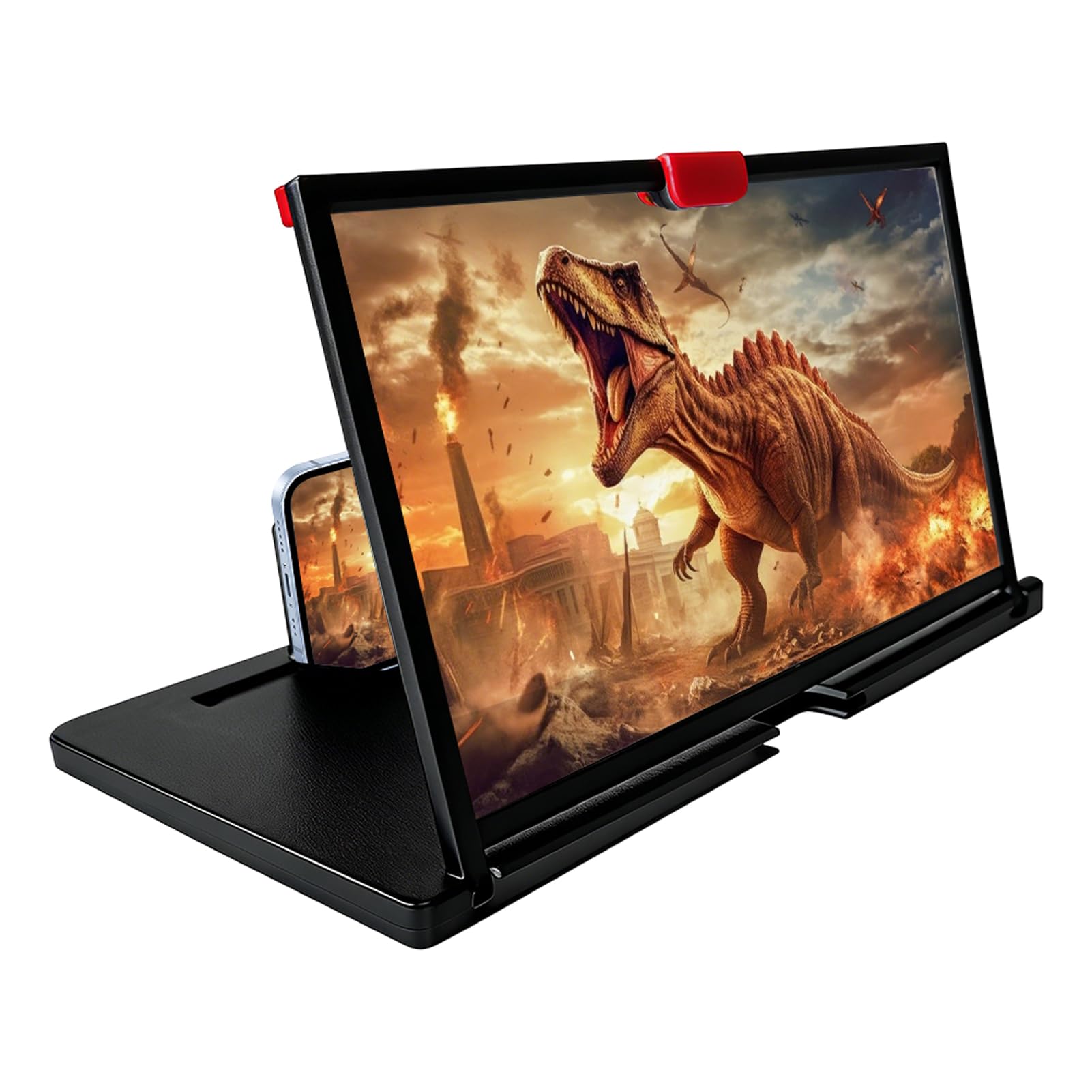 Photo 1 of 12'' Screen Amplifier for Cell Phone,3D HD Screen Expanders for Movie,Video,Gaming,Foldable Mobile Phone Stand with Screens Magnifier Projector for All Smartphone,Gifts for Men