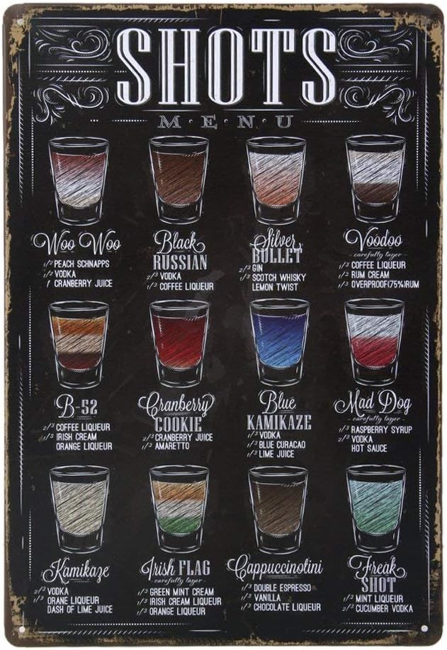 Vintage Poster 20x30cm Vintage Plaque Poster Metal Tin Wall Sign for Pub Coffee