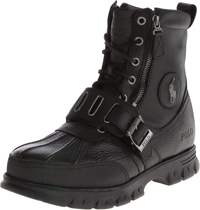 Ralph Lauren Polo Andres III Botas para Hombre, Negro/Gris, 10 Amazon