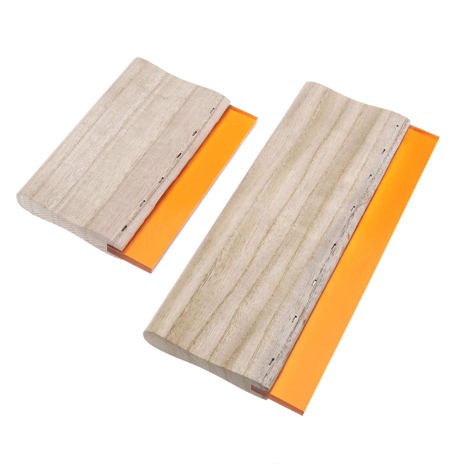 YINETTECH 2Pcs Screen Printing Squeegee Wood Brush Kit 2-sized 24cm and 15cm Hand Printing Water Ink Scraper