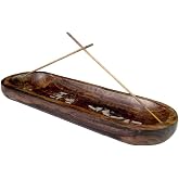 raajsee Wooden Brown Incense Holder -Incense Burner Holder –Ash Catcher - Incense Stick Holder - Meditation & Yoga - Great Gift for Any Occasion Size 11x4 inch
