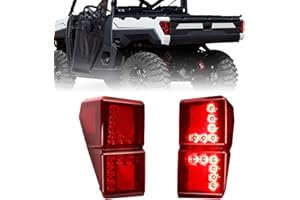 RACEAST For Polaris Ranger Tail Lights Compatible 2024 Polaris Rangers 1000 XP Crew accessories 2019 2018-2025 tail light assembly Rear Brake Stop Lights Replace #2413766 2413767 (Red Lens Tail Lights)