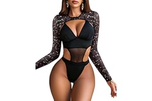 Avidlove Rave Outfits for Women Festival Sexy Lingerie Bodysuit Buckle Shrug Crop Top Set