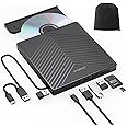ORIGBELIE External CD DVD Drive, Ultra Slim CD Burner USB 3.0 with 4 ...