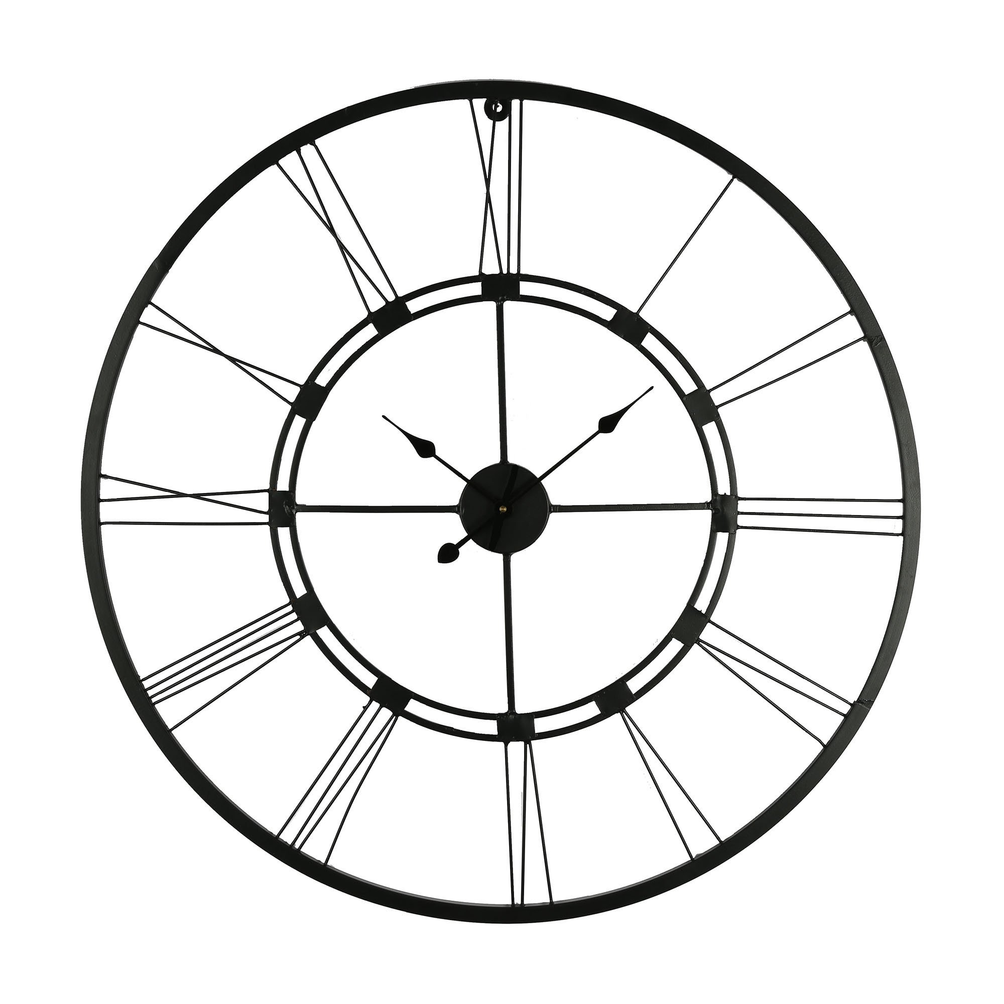 Decorlives Handmade Collection Decorative Roman Wall Clock (Black, 40