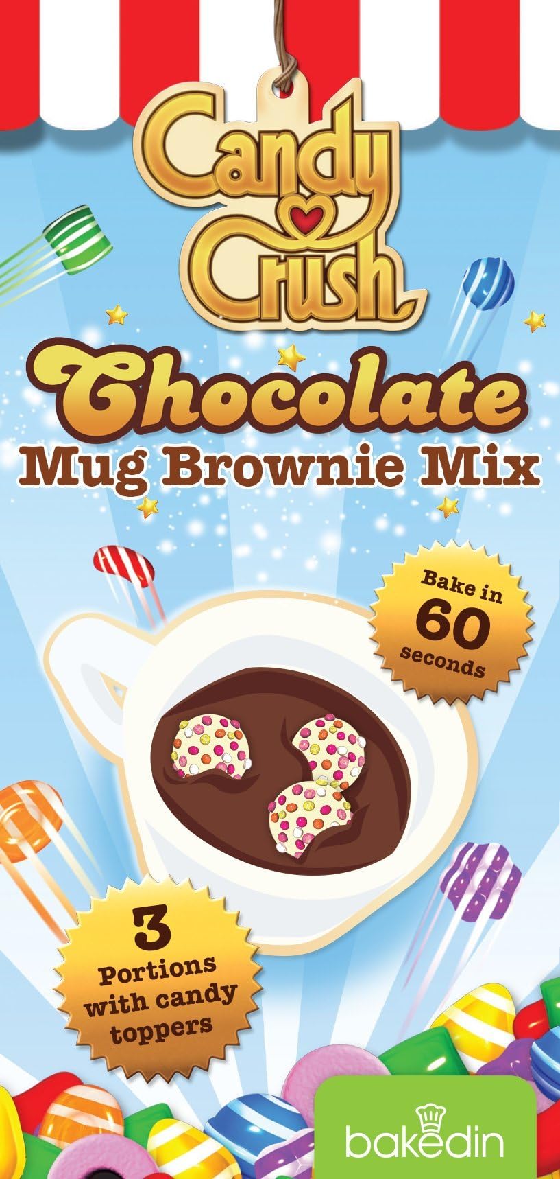 BakedIn Candy Crush Mug Baking Mix, 220 g, Pack of 3