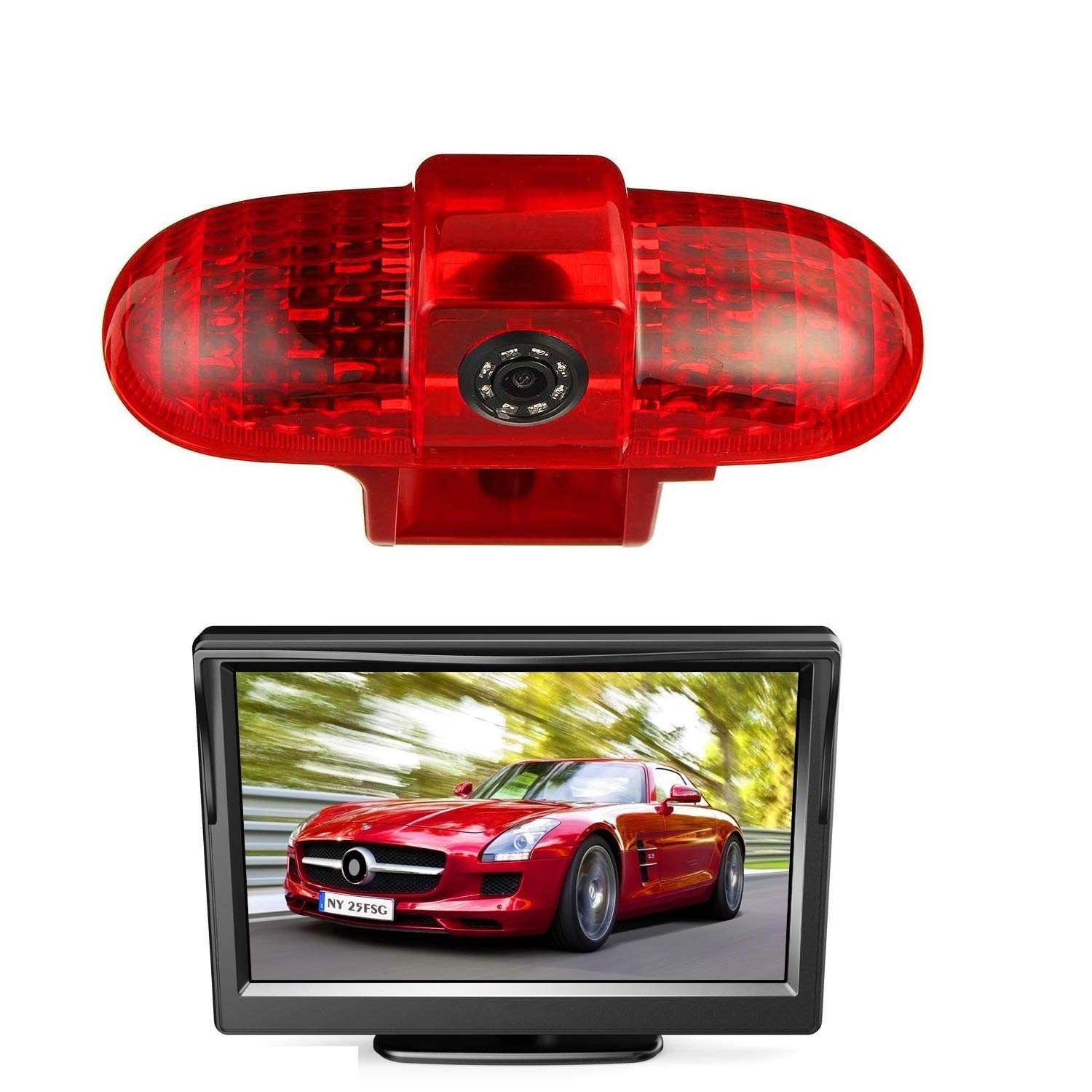 HD 720p 3rd Brake Light Brake Light Rear Backup Reversing Camera With 4.3" inch Dash Mounted Monitor for Opel Vivaro /Ren--ault Trafic/Opel Combo Primastar FIAT Talento 2001-2014