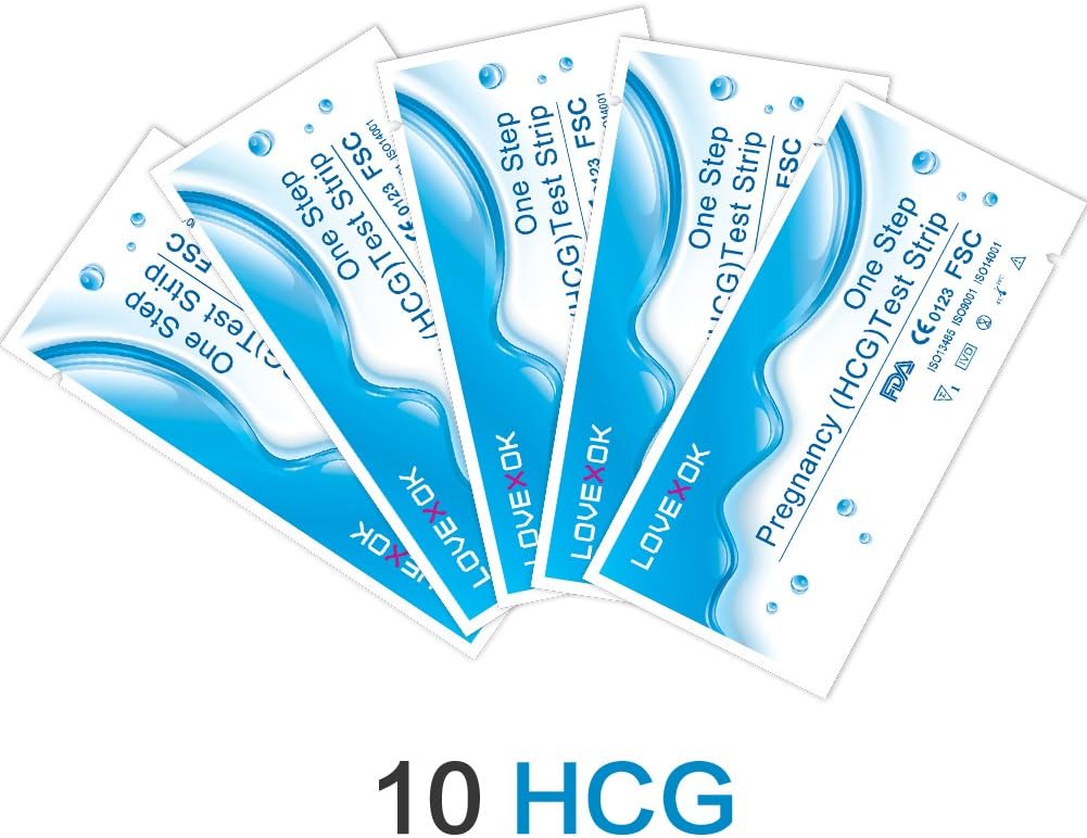 LOVEXOK Pregnancy (HCG) Test Strip (Pack of 10) (LOVEXOK-HCGS10-1, Blue)