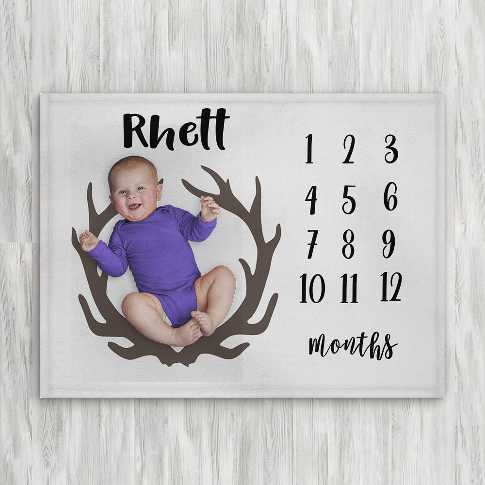 personalized monthly baby blanket